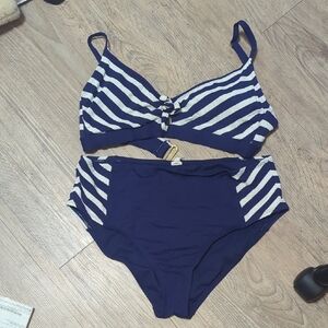 Apt. 9 Navy and White Striped Bikini